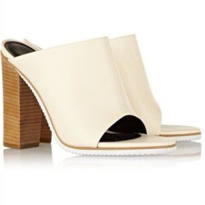 Tibi Bee Peep Toe Mules Slides 39 Ivory Cream
